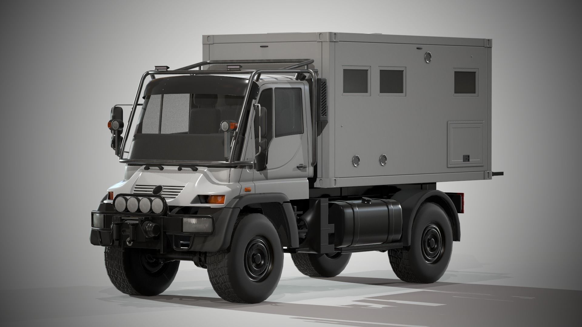 Motorhome MB Unimog U500 Low-poly 3D model_2