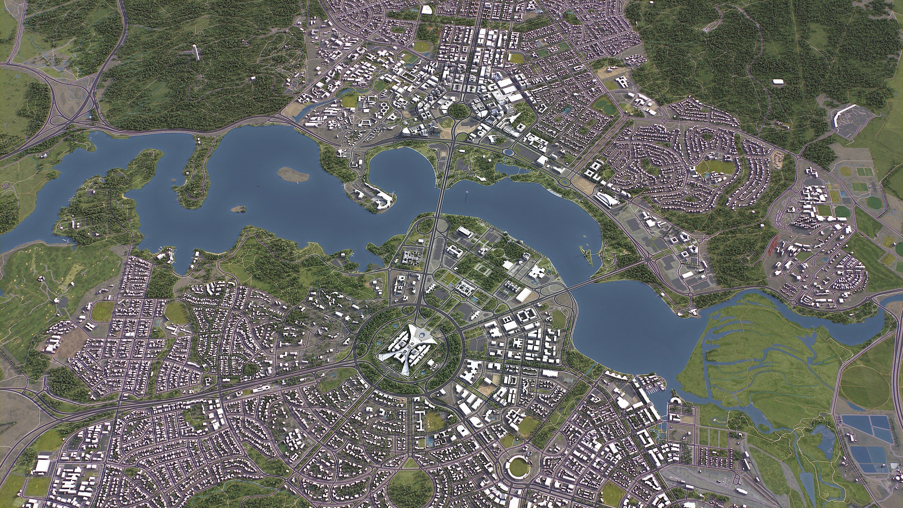 Canberra - 3D City Model Low-poly 3D model_9