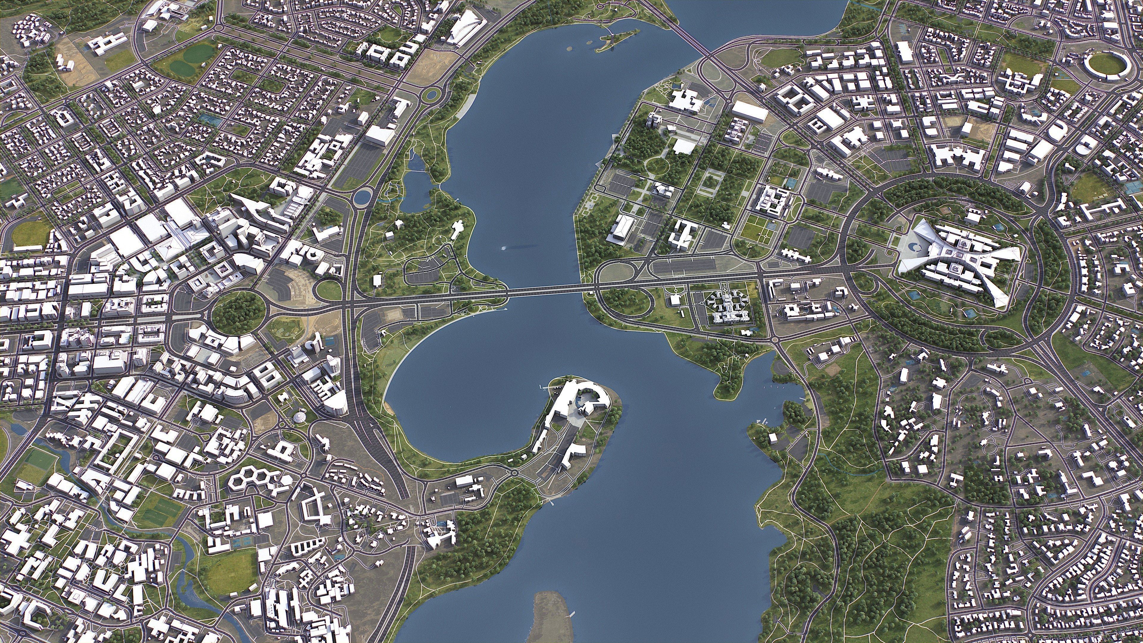 Canberra - 3D City Model Low-poly 3D model_5