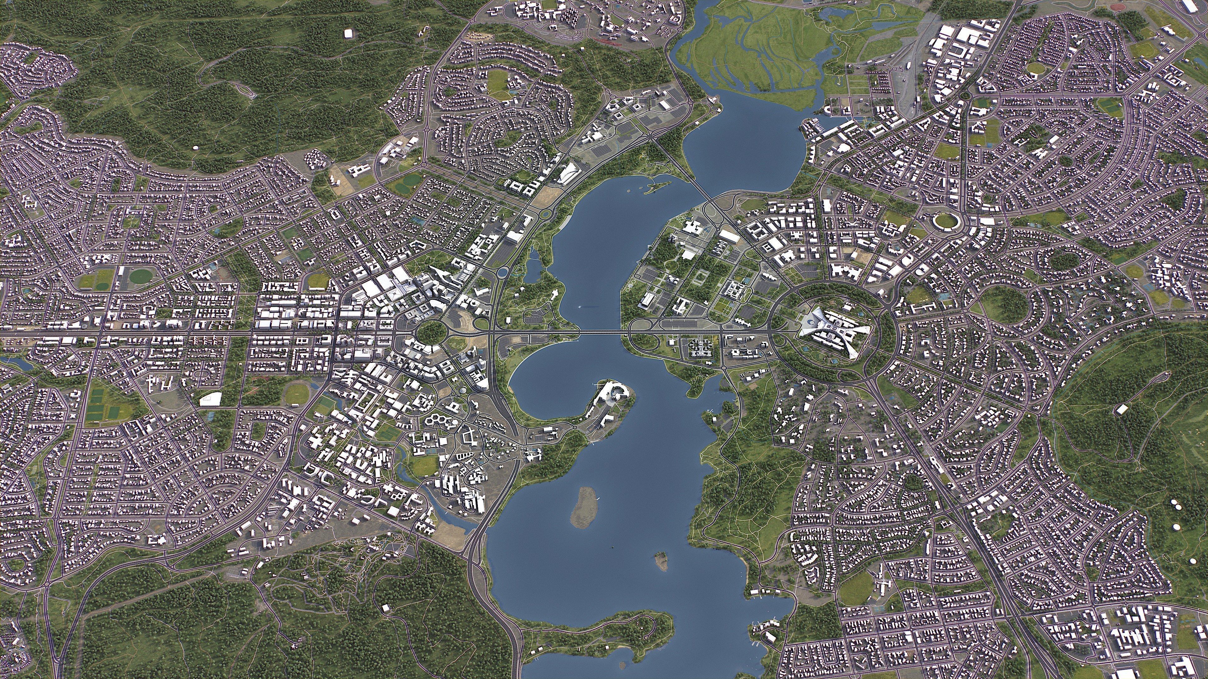 Canberra - 3D City Model Low-poly 3D model_10