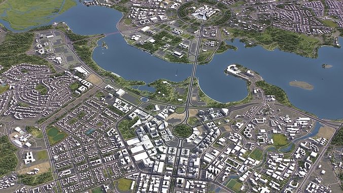 Canberra - 3D City Model Low-poly 3D model 5