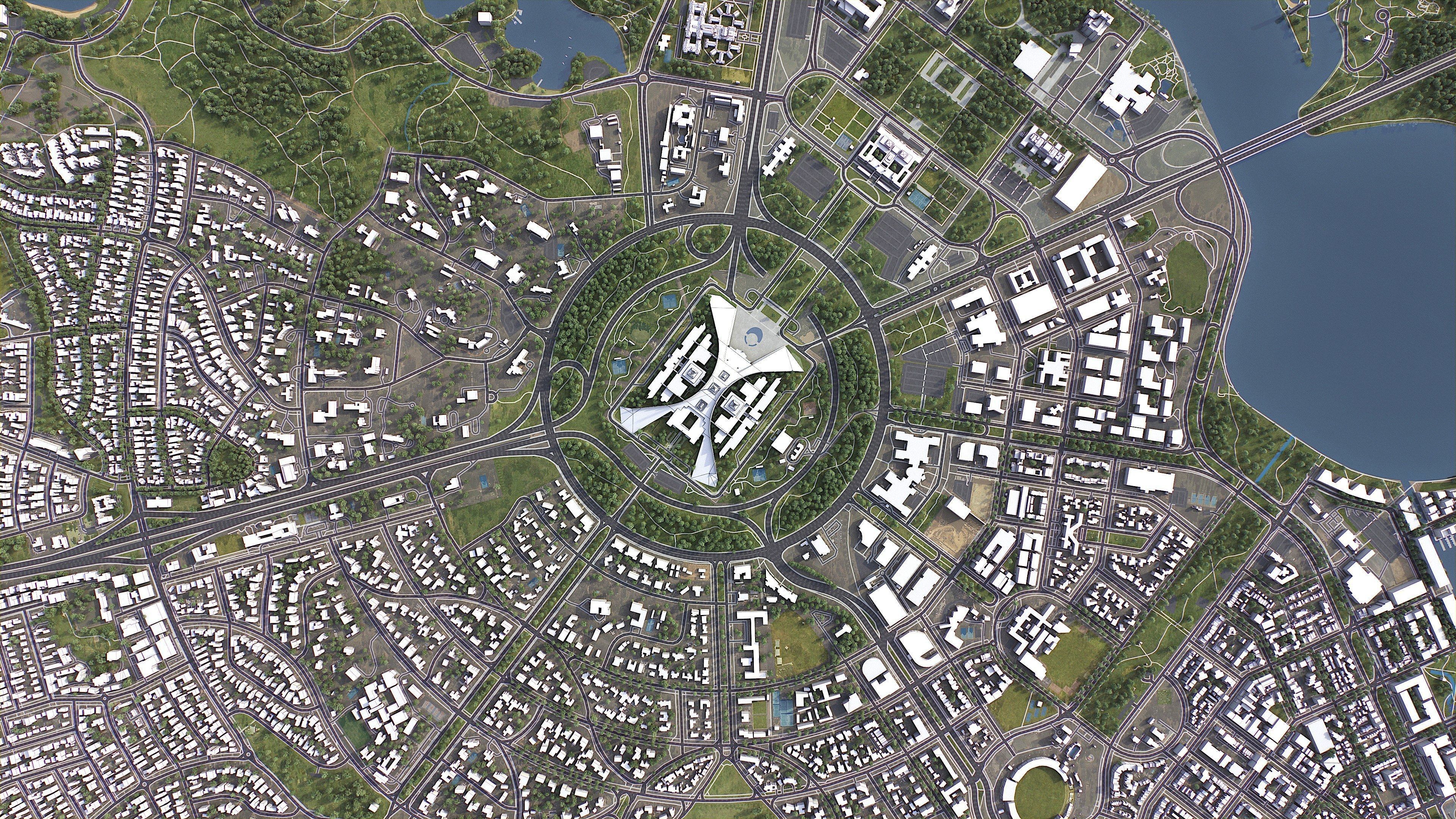 Canberra - 3D City Model Low-poly 3D model_7