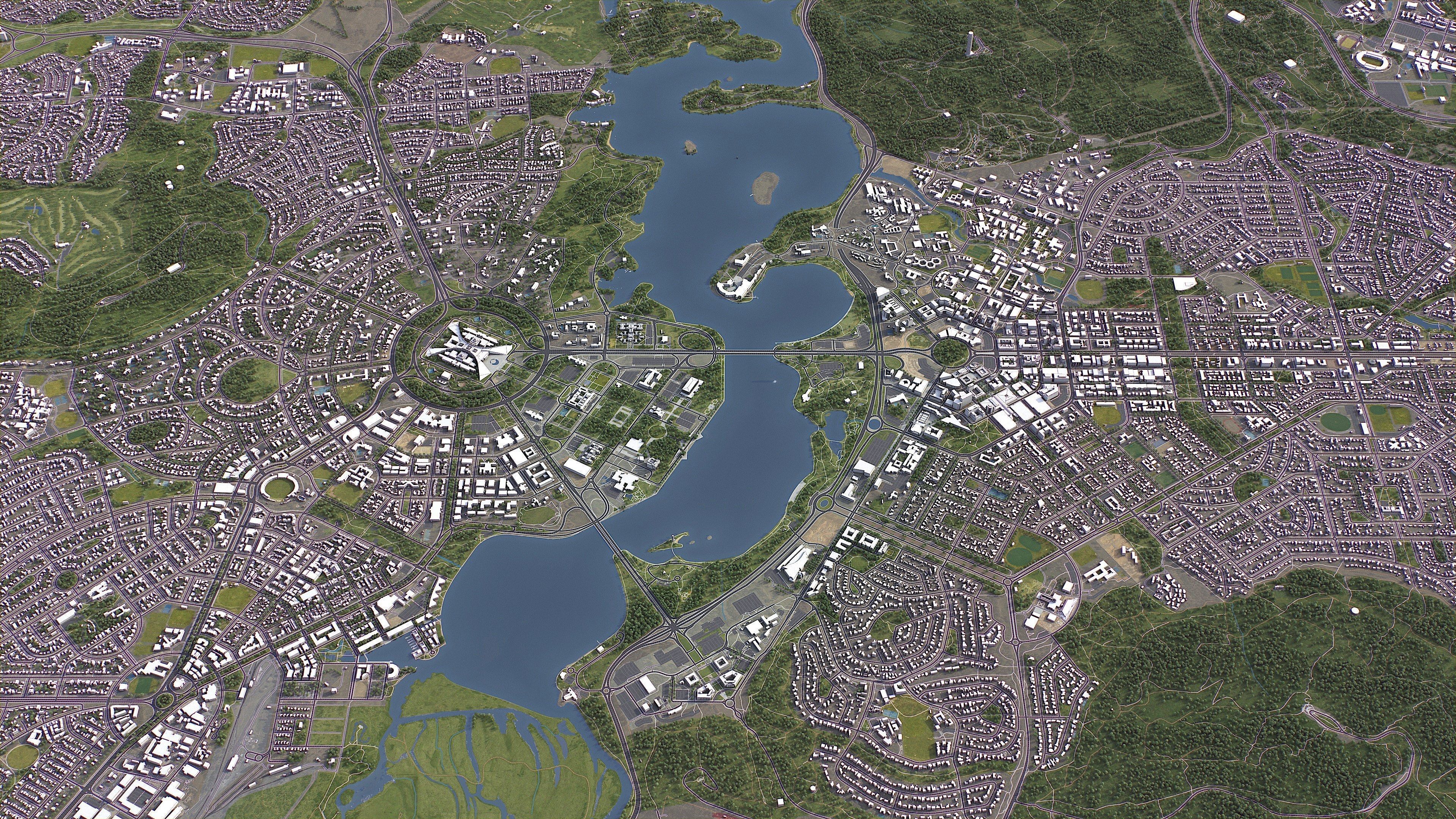 Canberra - 3D City Model Low-poly 3D model_12