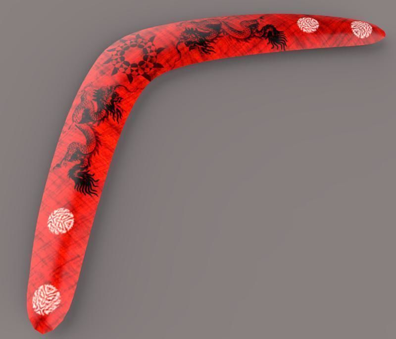 Boumerang lizard Low-poly 3D model_3