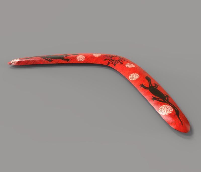 Boumerang lizard Low-poly 3D model_5