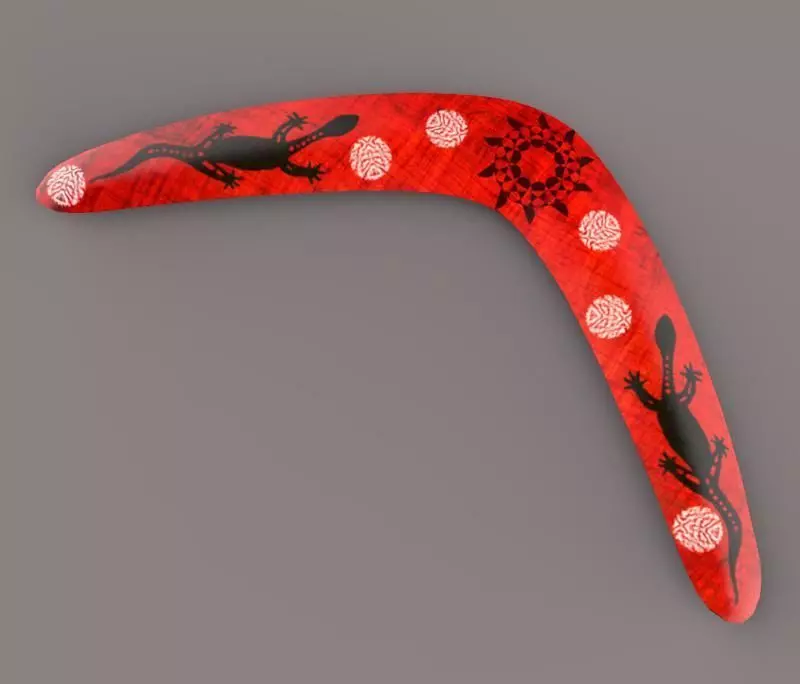 Boumerang lizard Low-poly 3D model_0