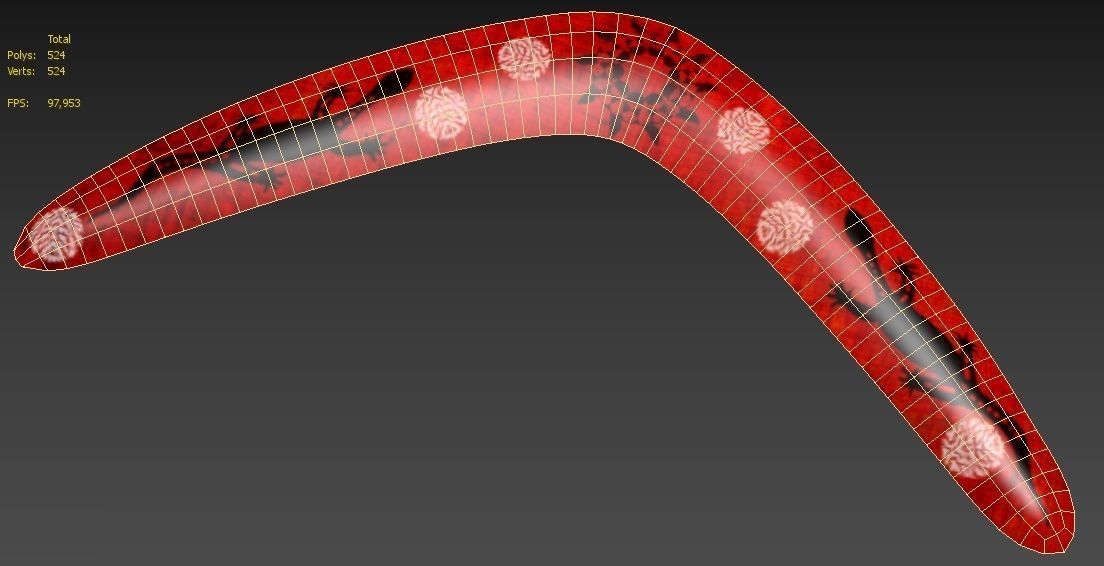 Boumerang lizard Low-poly 3D model_4