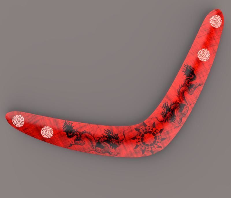 Boumerang lizard Low-poly 3D model_2