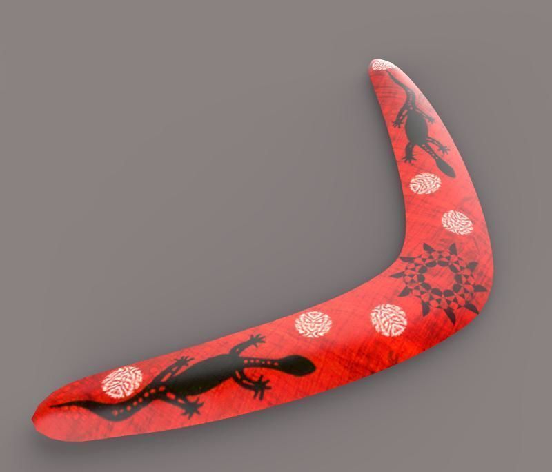 Boumerang lizard Low-poly 3D model_1