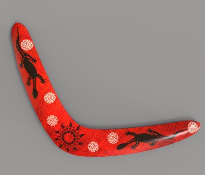 Boumerang lizard Low-poly 3D model_6