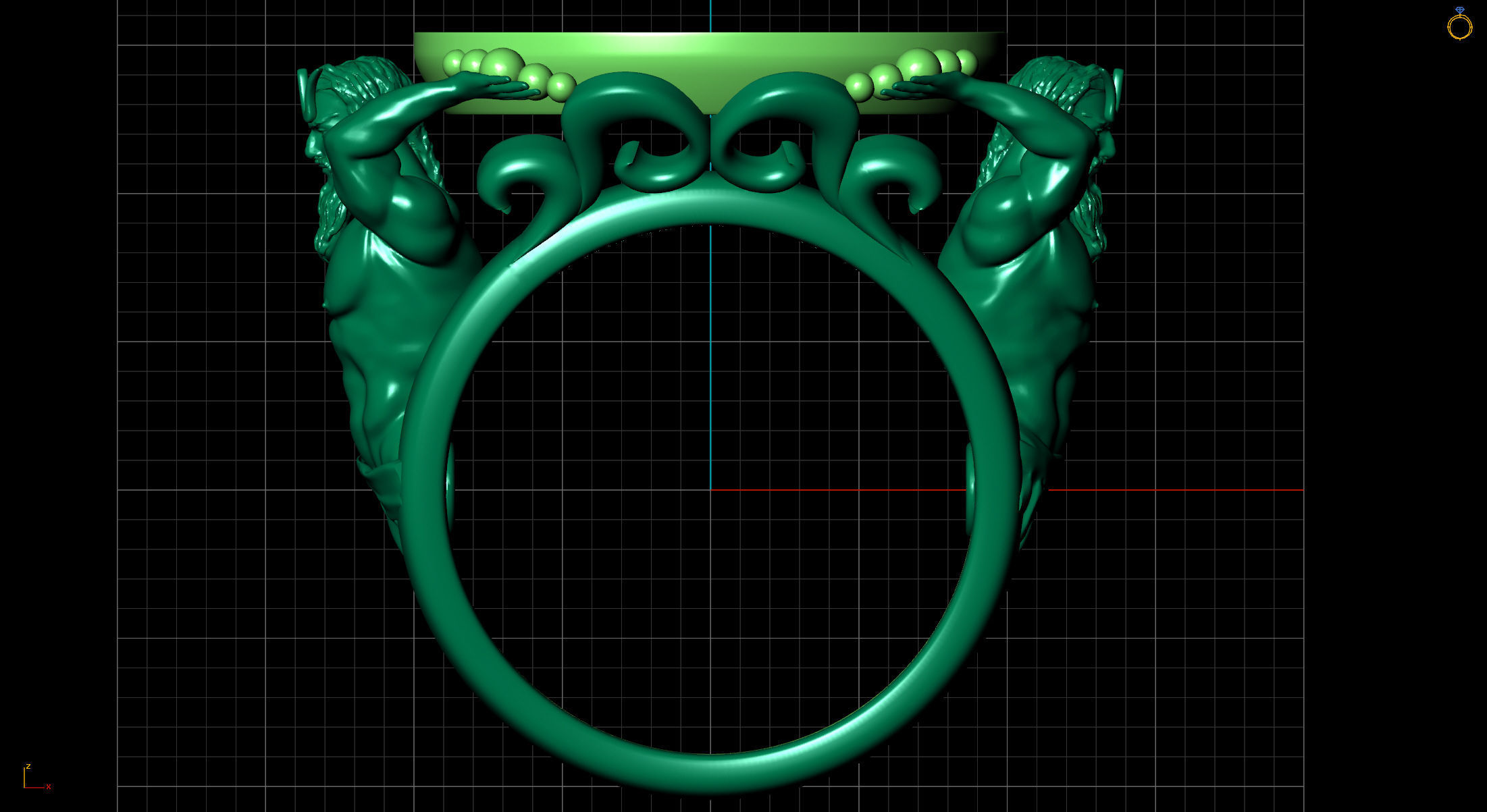 ring poseidon 3D print model_5