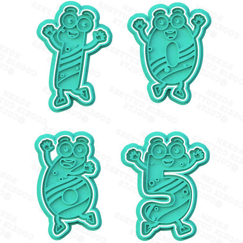 Cute funny numbers cookie cutter set of 10 3D print model_1
