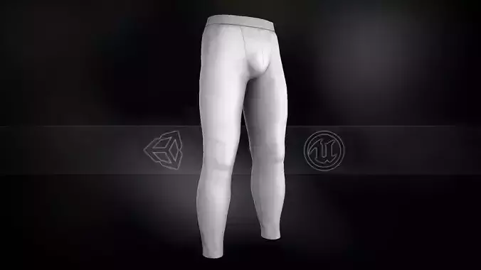 White Skinny Medieval Pants Low-poly 3D model