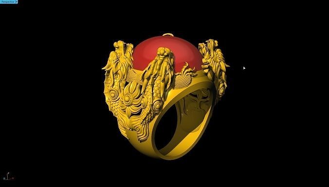 Ring of the four dragons 3D print model