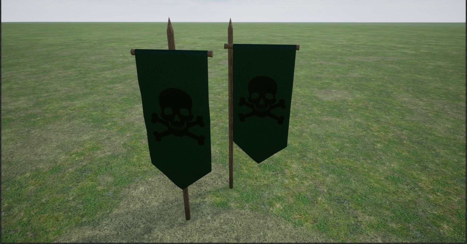 Middle Age War Banners Low-poly 3D model_14