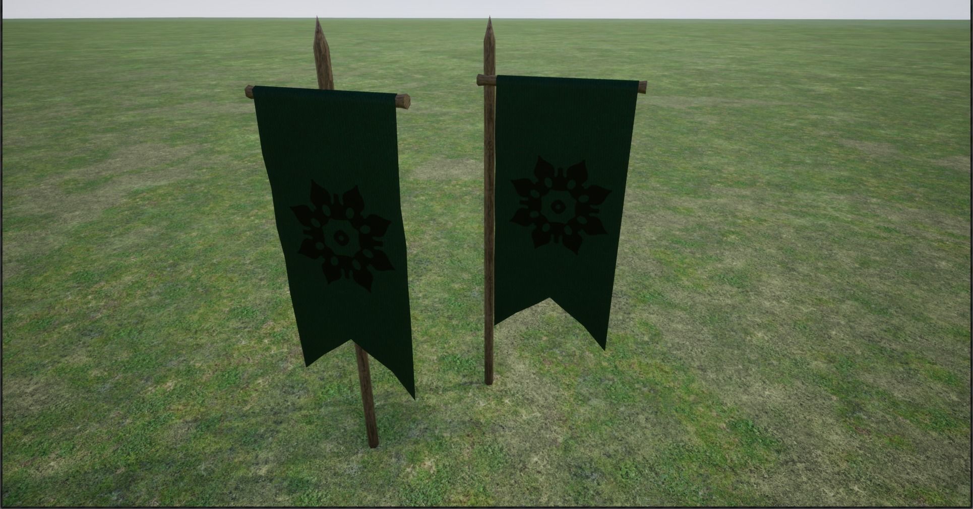 Middle Age War Banners Low-poly 3D model_15