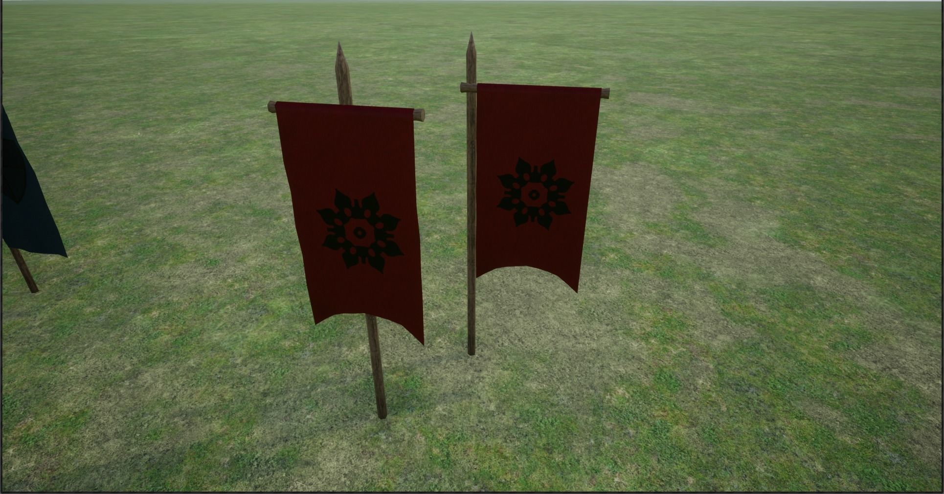 Middle Age War Banners Low-poly 3D model_13