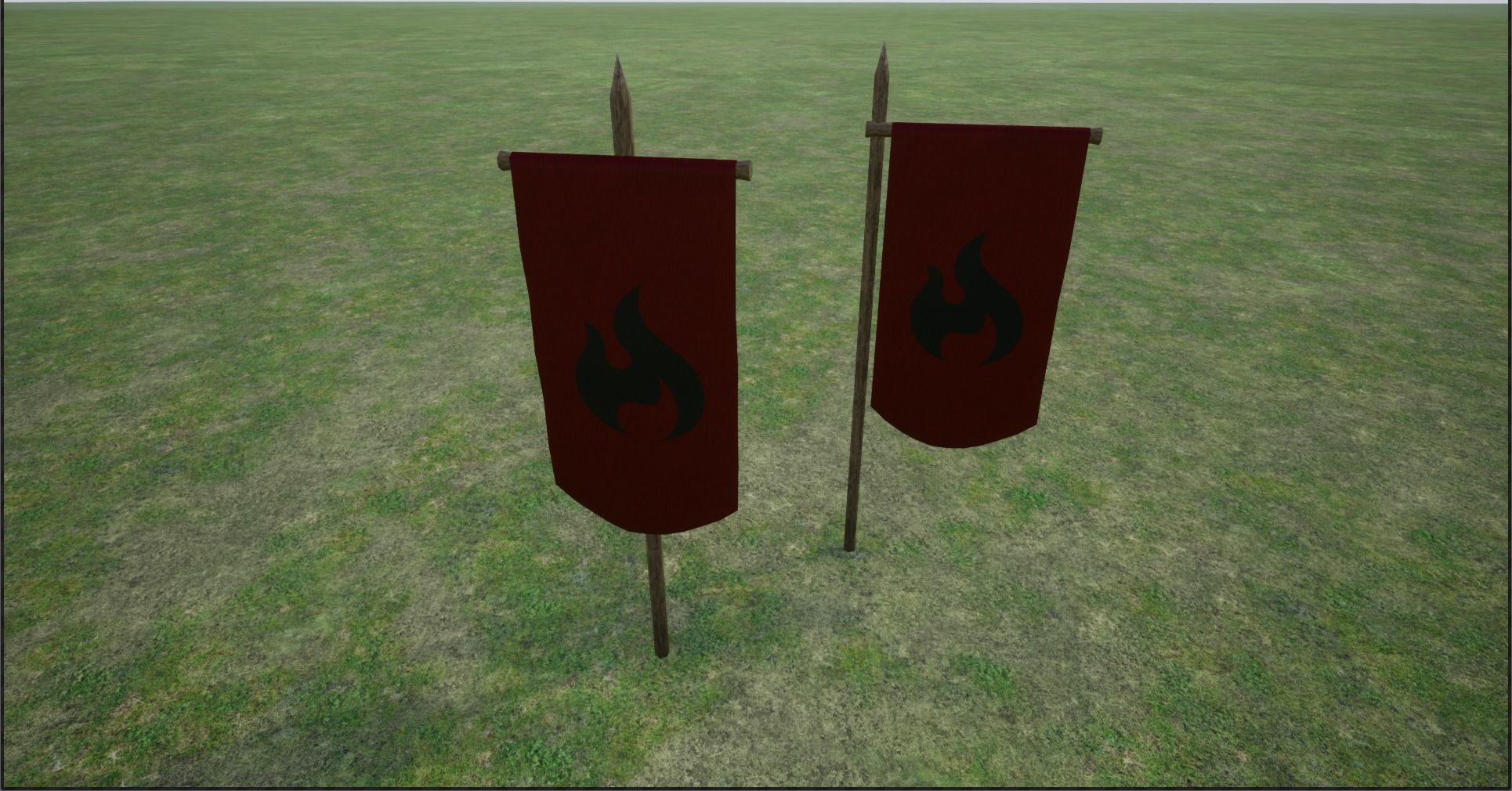 Middle Age War Banners Low-poly 3D model_10