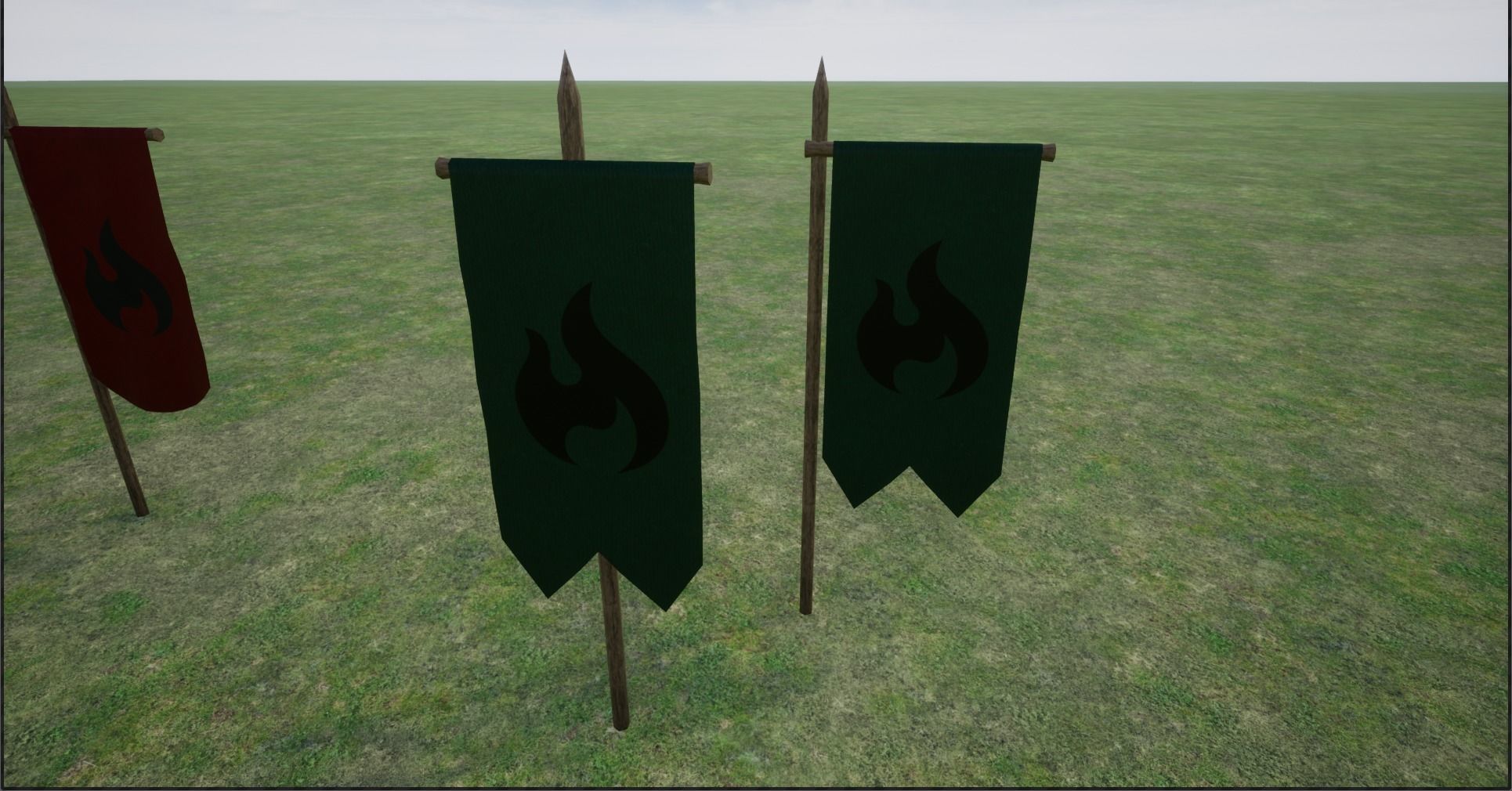 Middle Age War Banners Low-poly 3D model_11