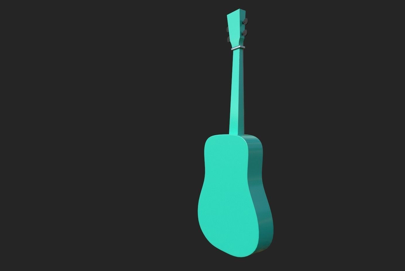 Guitar green Low-poly 3D model_2