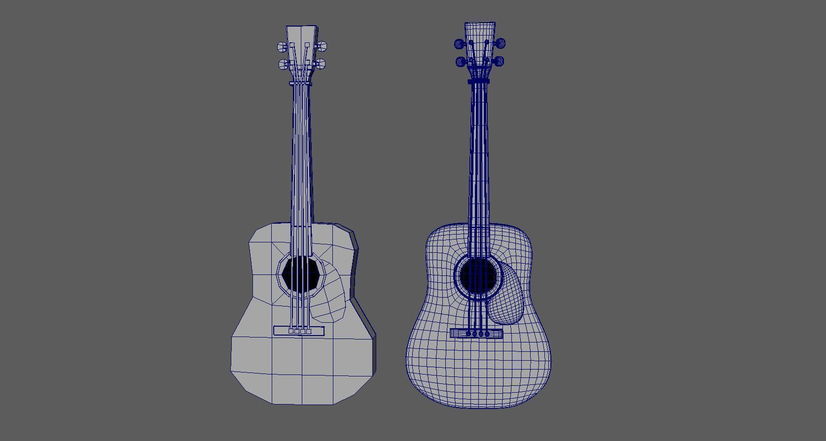 Guitar green Low-poly 3D model_13