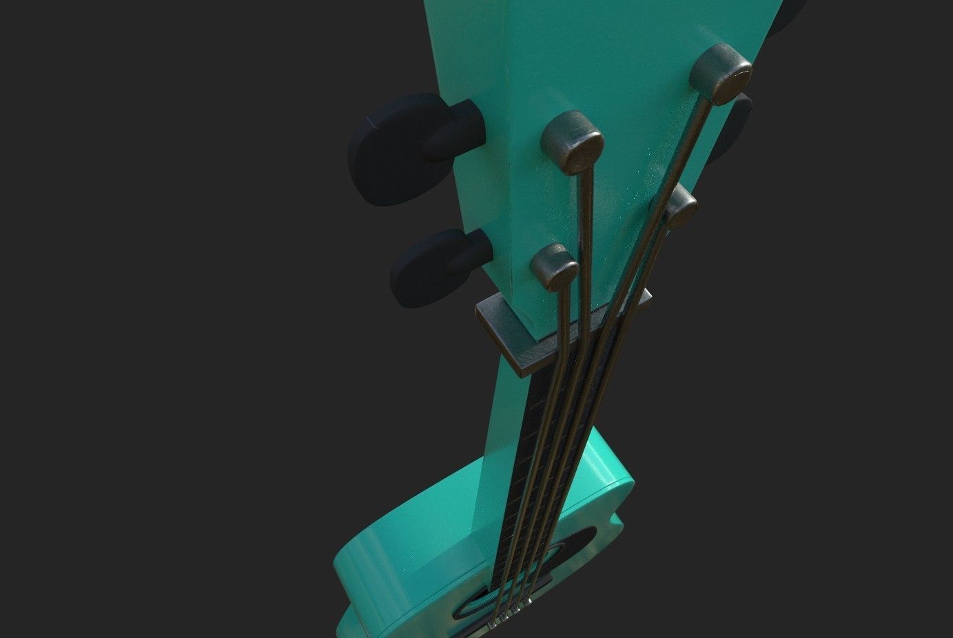 Guitar green Low-poly 3D model_7