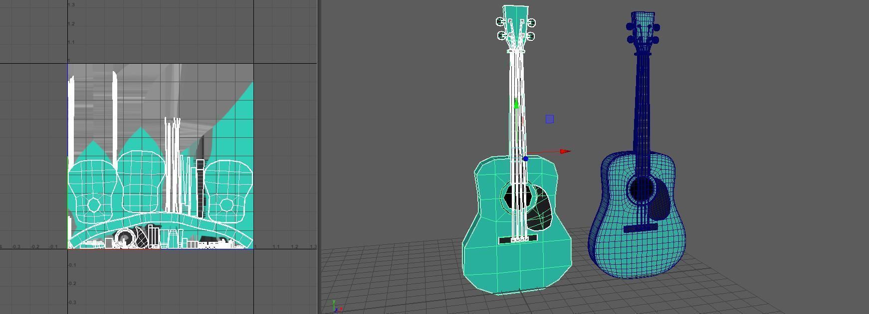 Guitar green Low-poly 3D model_12