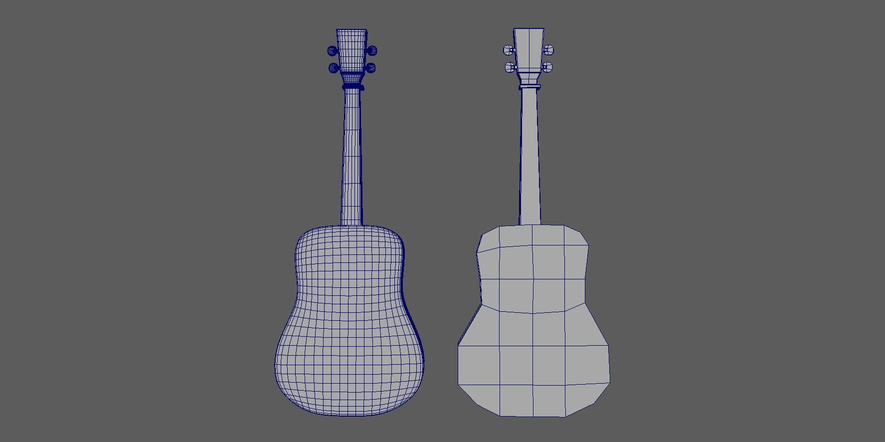 Guitar green Low-poly 3D model_14