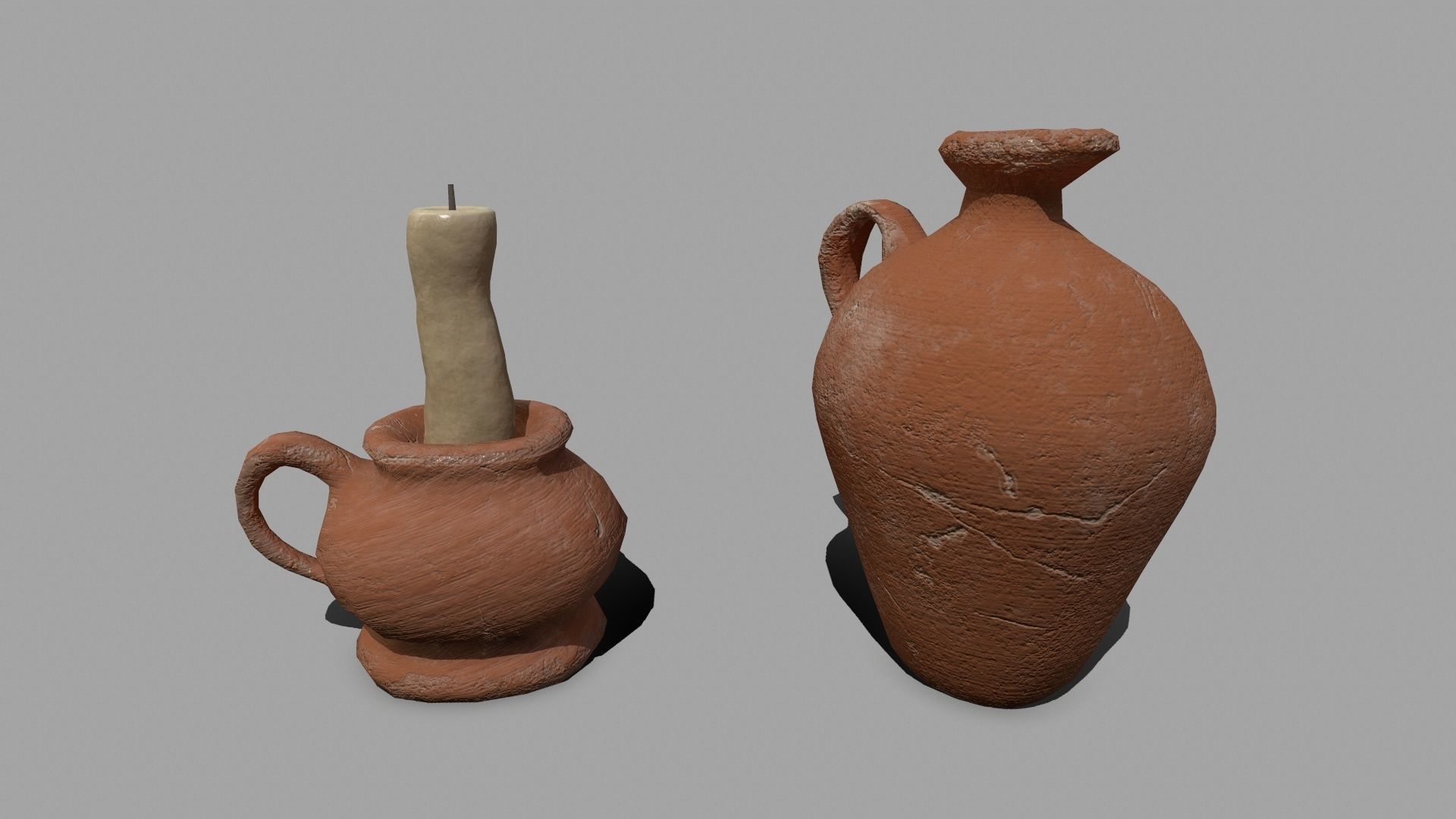 Alchemy Set pot with wooden spoon Low-poly 3D model_10