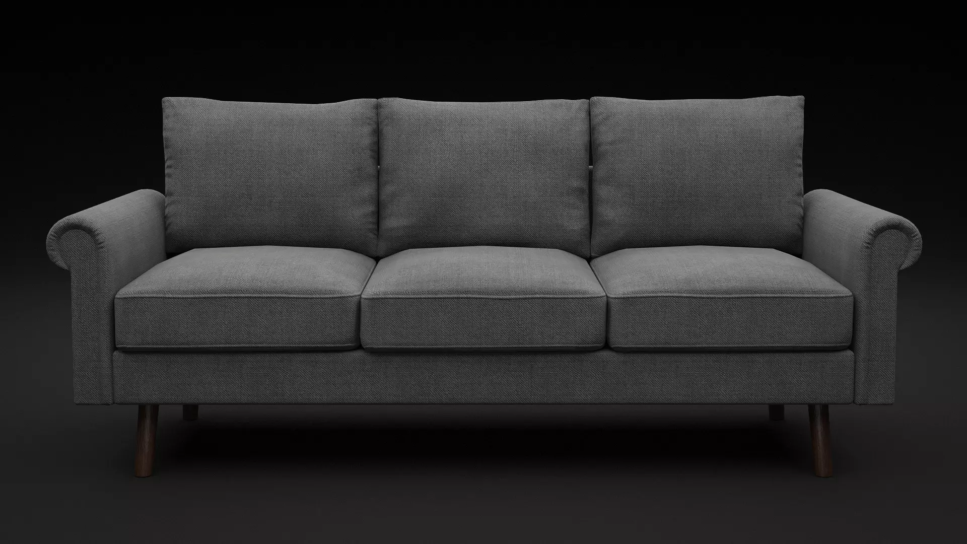 Gray Low Poly Couch Sofa Low-poly 3D model