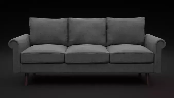 Gray Low Poly Couch Sofa