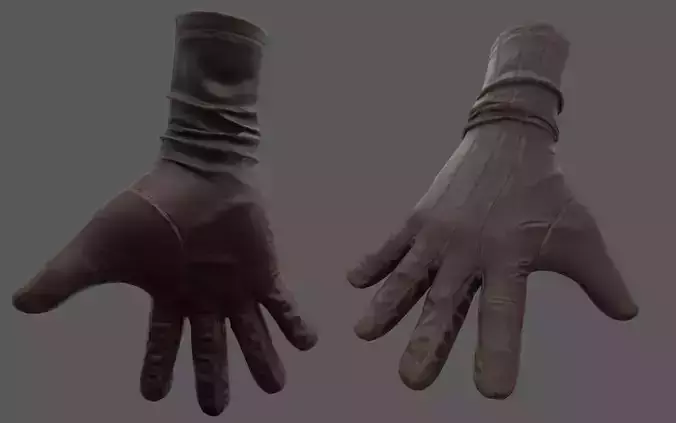 Glove old Low-poly 3D model