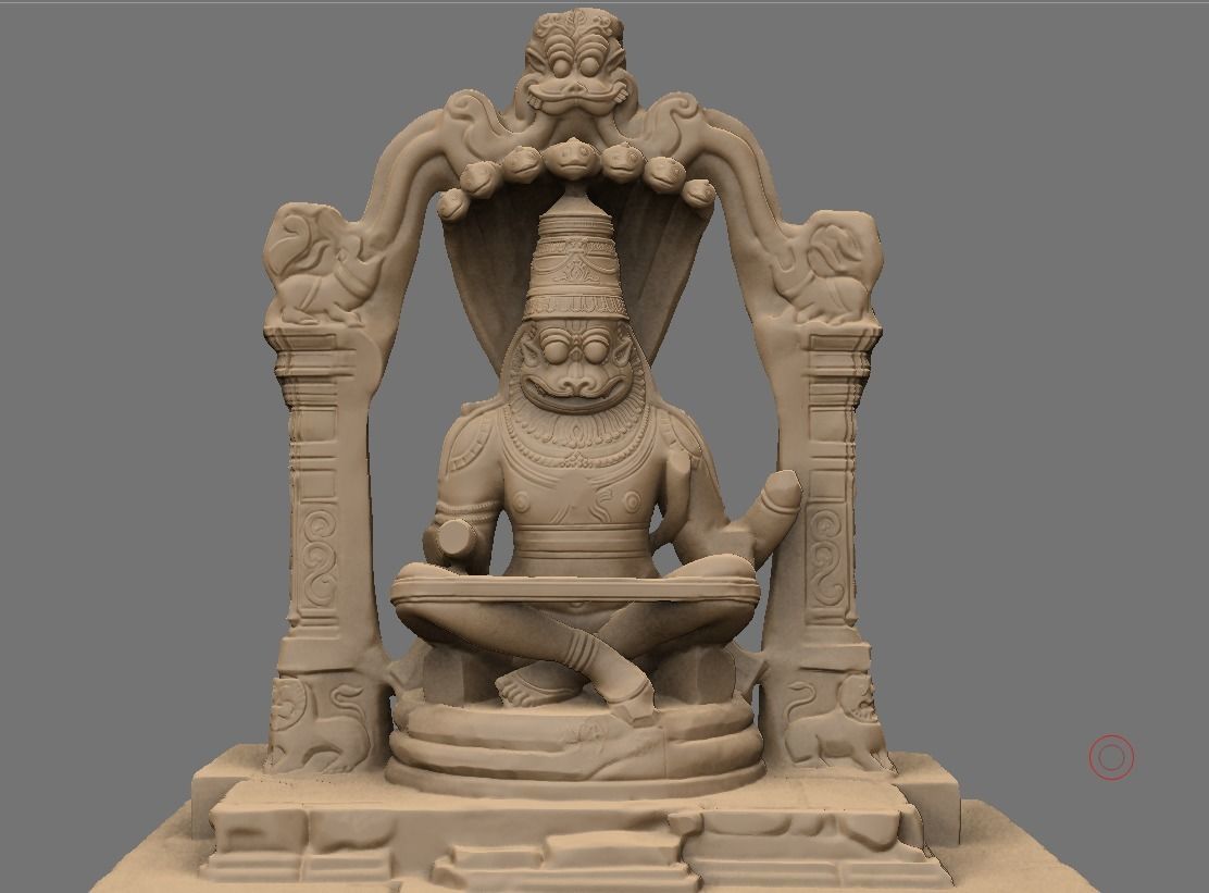 Lakshmi Narasimha statue replica 3D print model_7