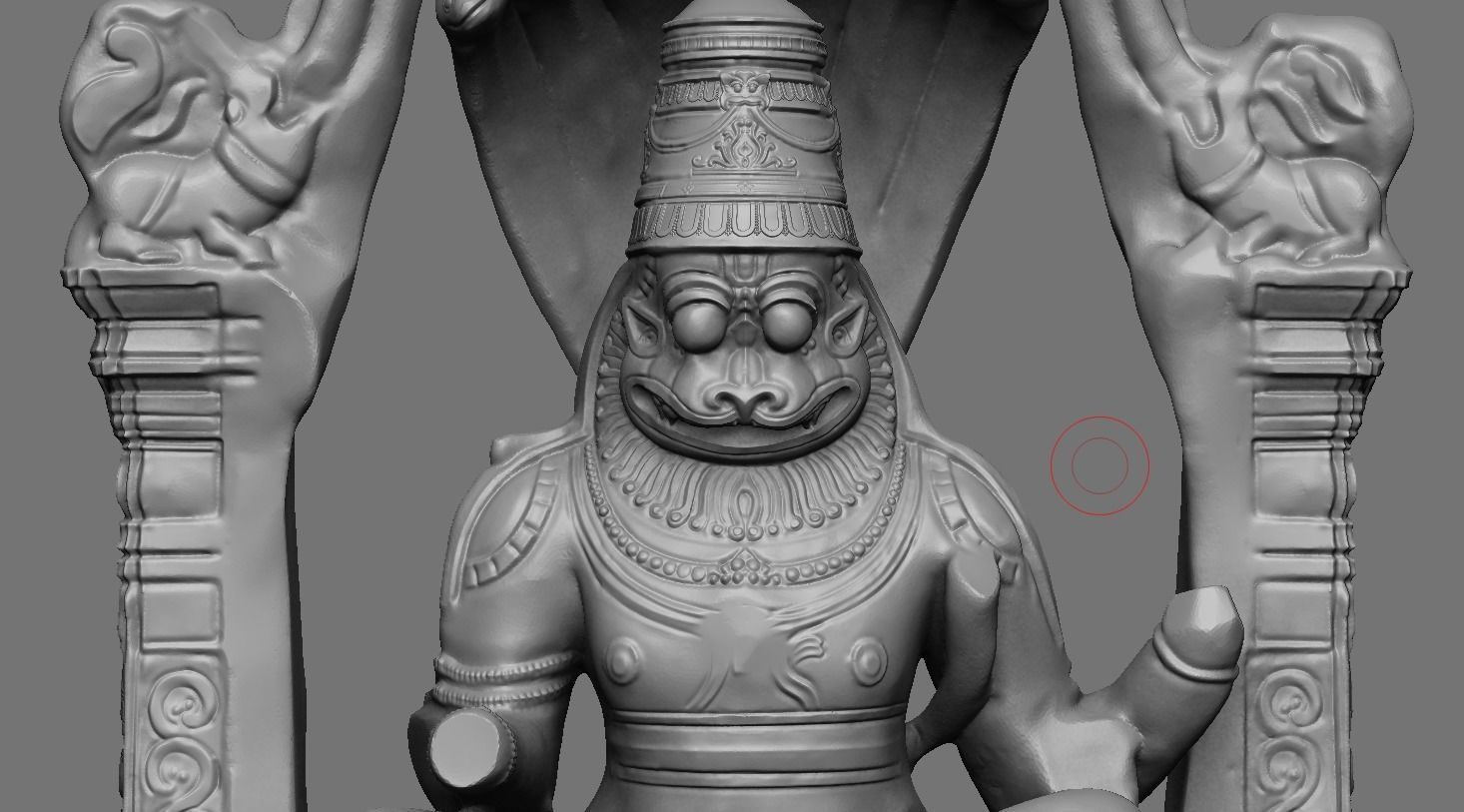 Lakshmi Narasimha statue replica 3D print model_6