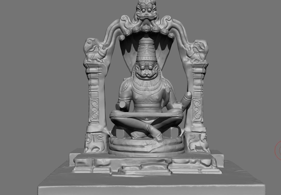 Lakshmi Narasimha statue replica 3D print model_2