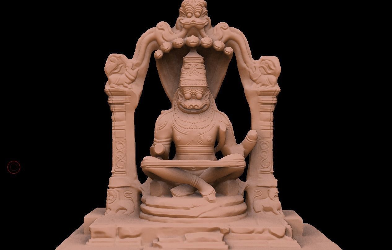 Lakshmi Narasimha statue replica 3D print model_13