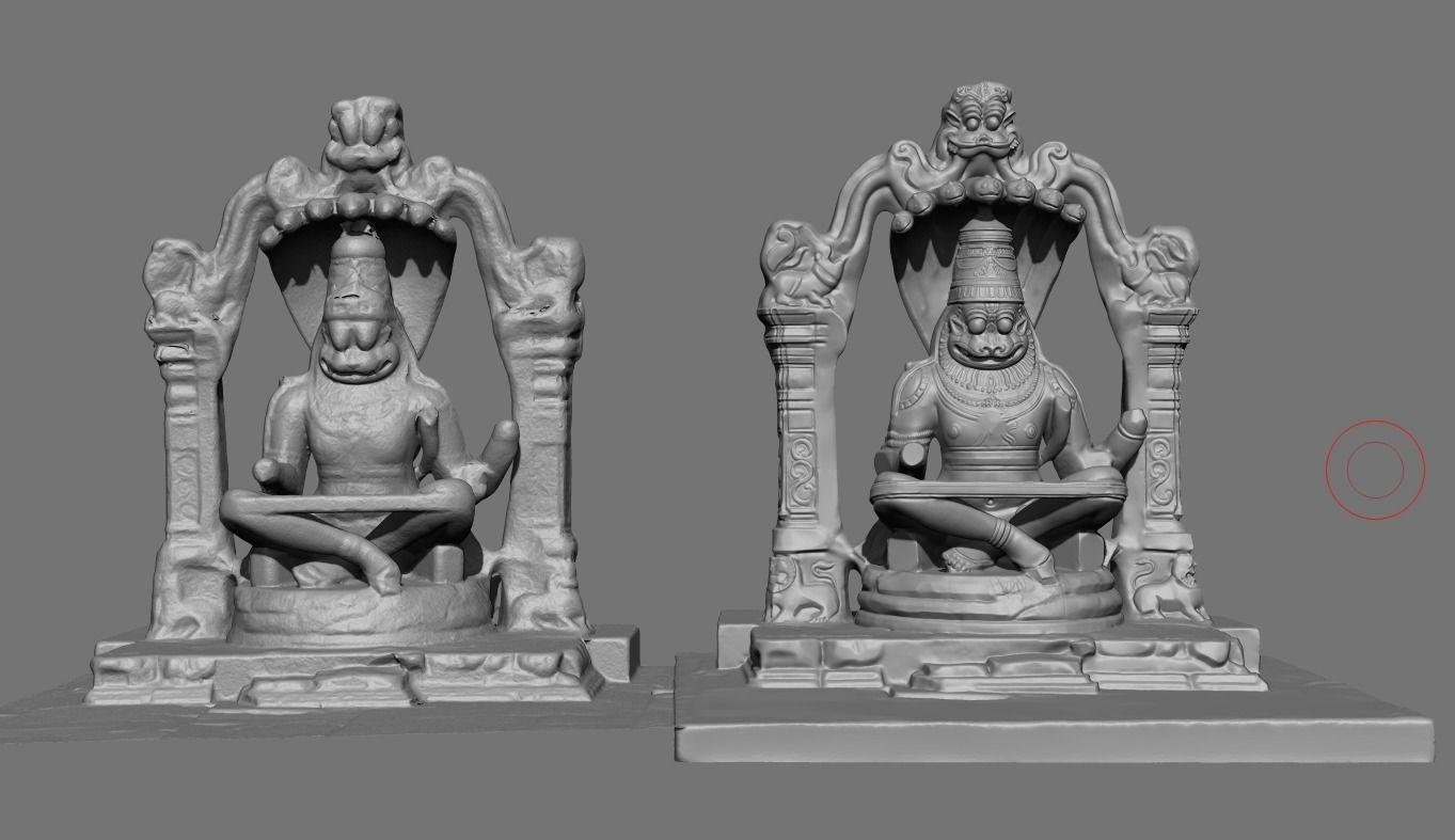 Lakshmi Narasimha statue replica 3D print model_4