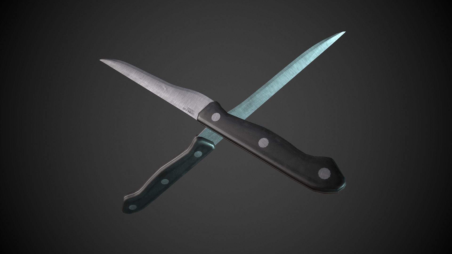 Kitchen Knife Low-poly 3D model_4