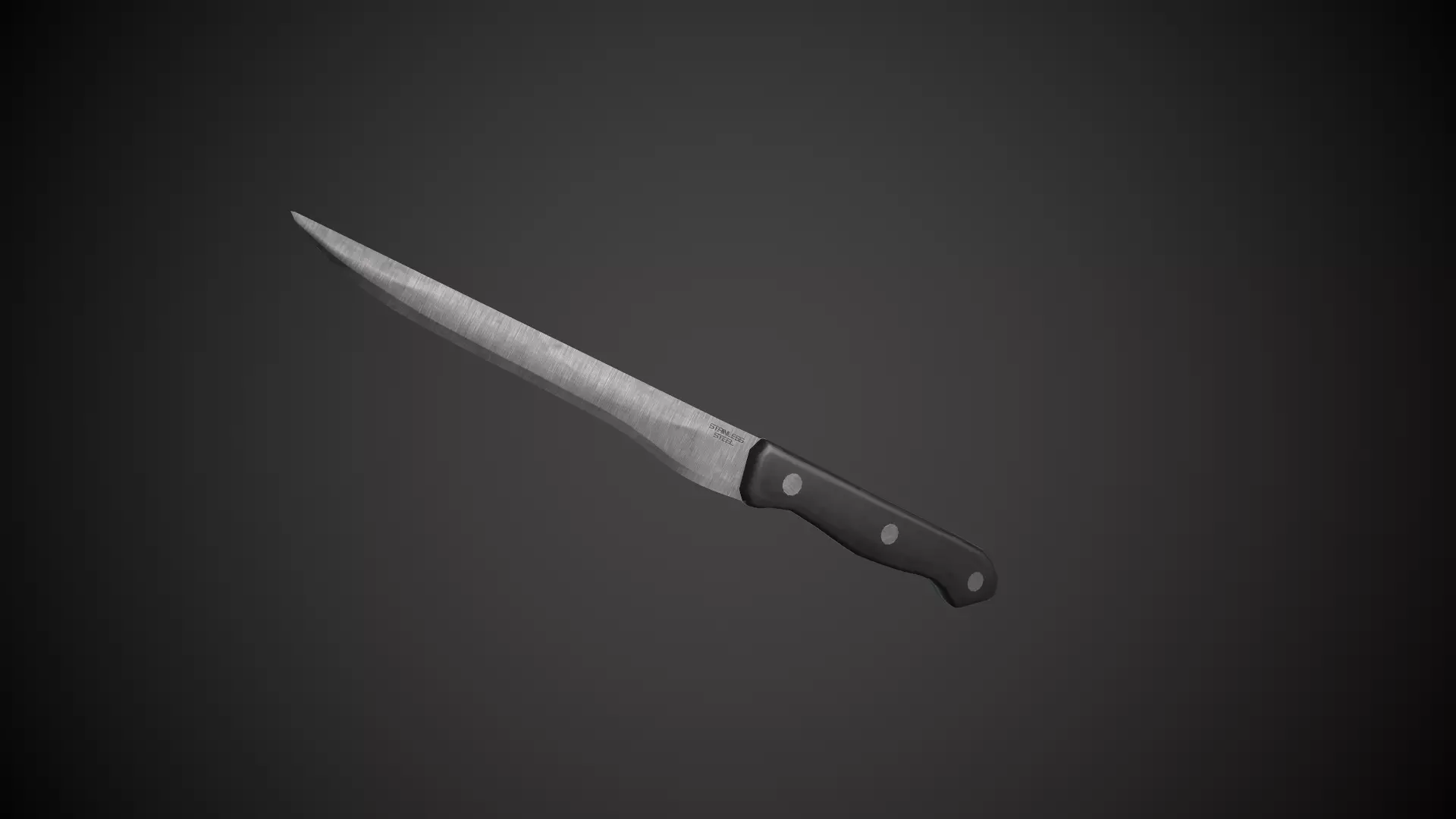 Kitchen Knife Low-poly 3D model_0