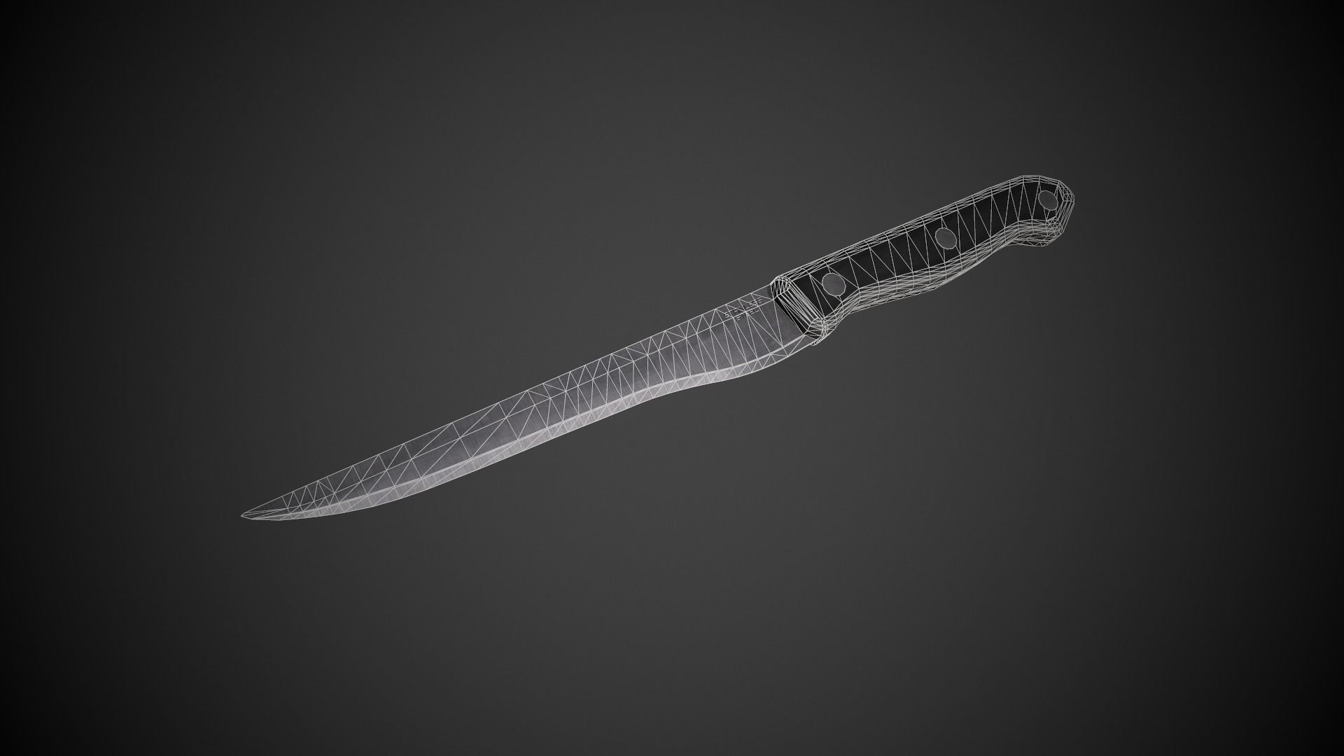 Kitchen Knife Low-poly 3D model_8