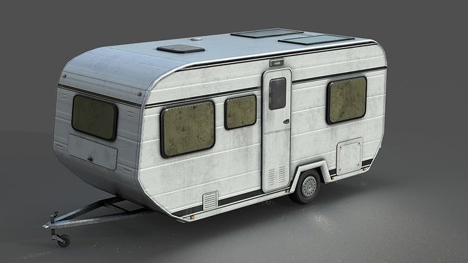 CARAVAN camper trailer Low-poly 3D model