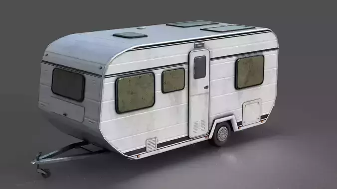 CARAVAN camper trailer Low-poly 3D model