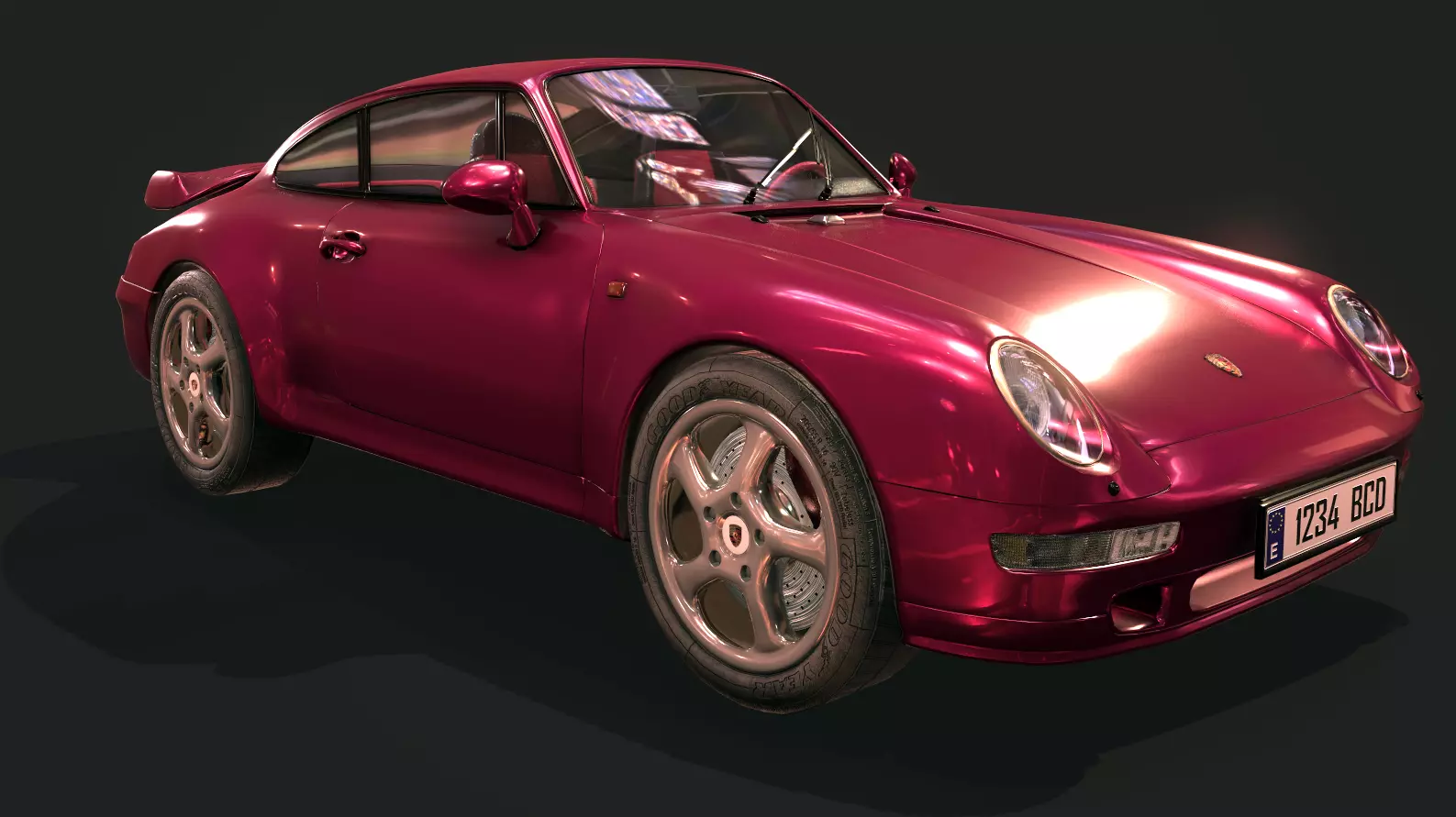 Porsche 911 993 Turbo Low-poly 3D model