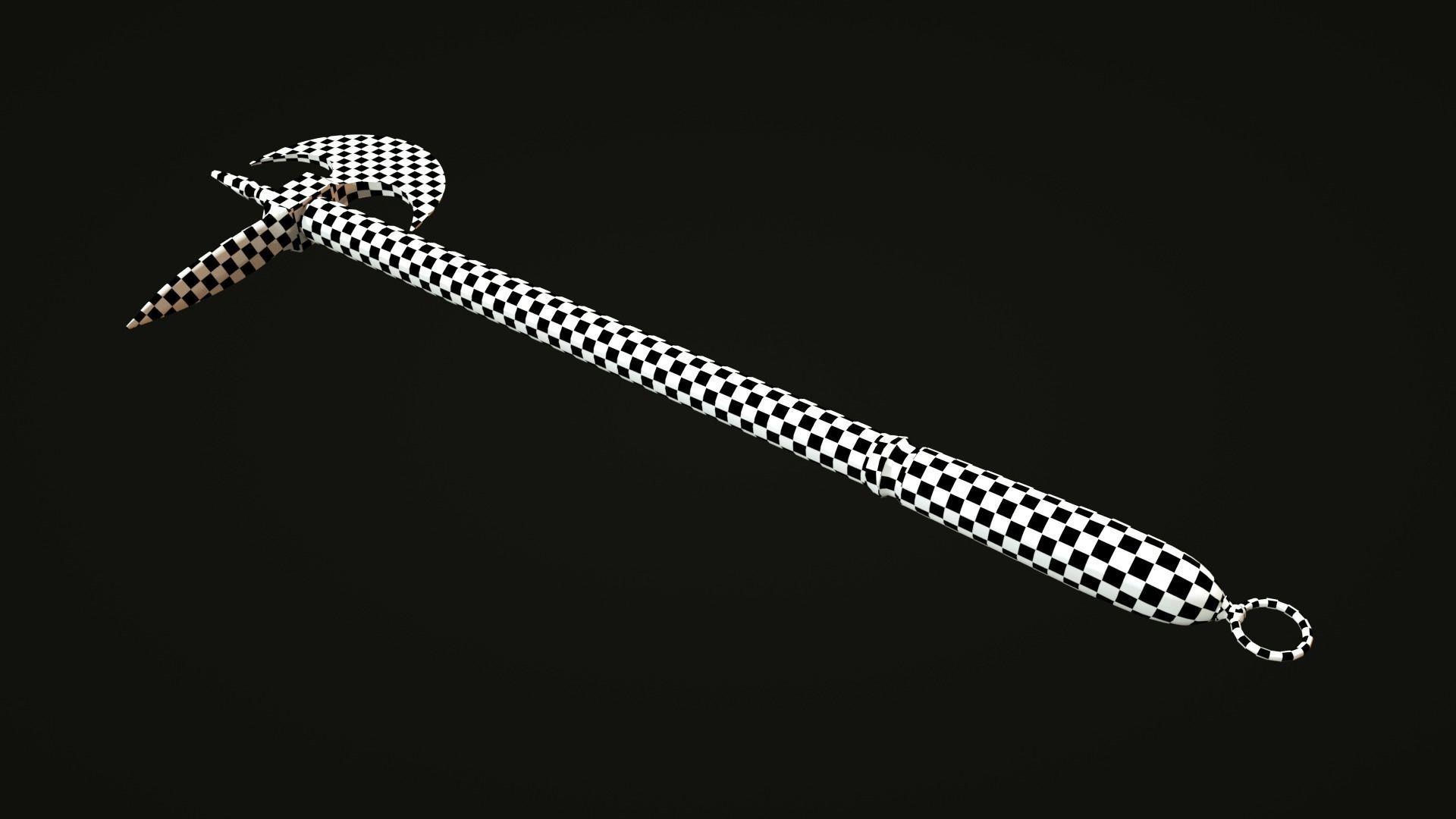 Iron Battle Axe Low-poly 3D model_2