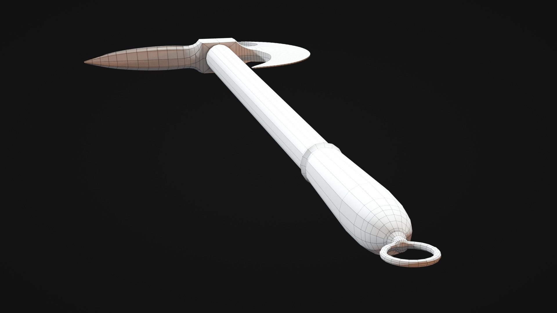 Iron Battle Axe Low-poly 3D model_11