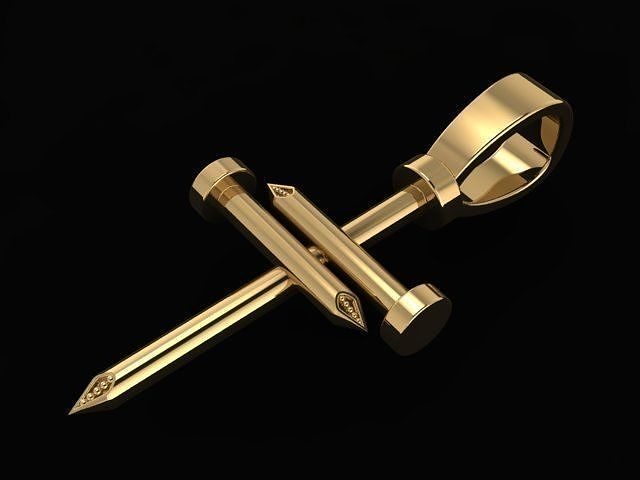 Dainty Nail Cross Pendant 3D print model