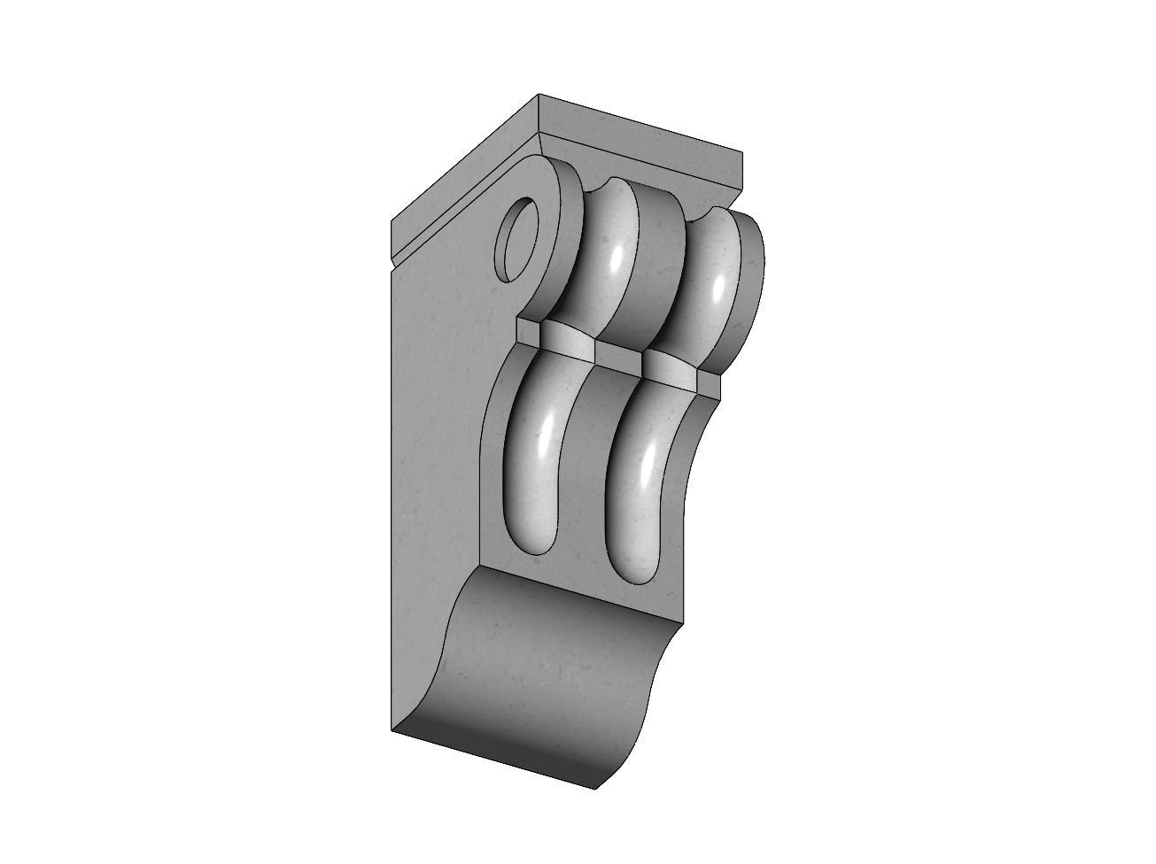 Corinthian Style Corbel and Bar Bracket 3D print model_1