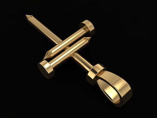 Nail Cross Pendant 3D print model_2