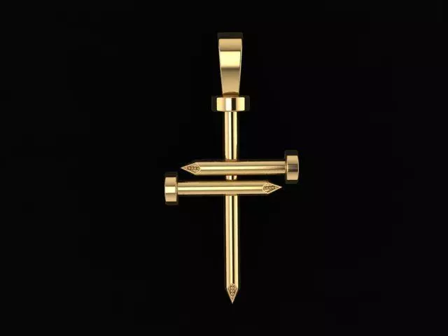 Nail Cross Pendant 3D print model_0