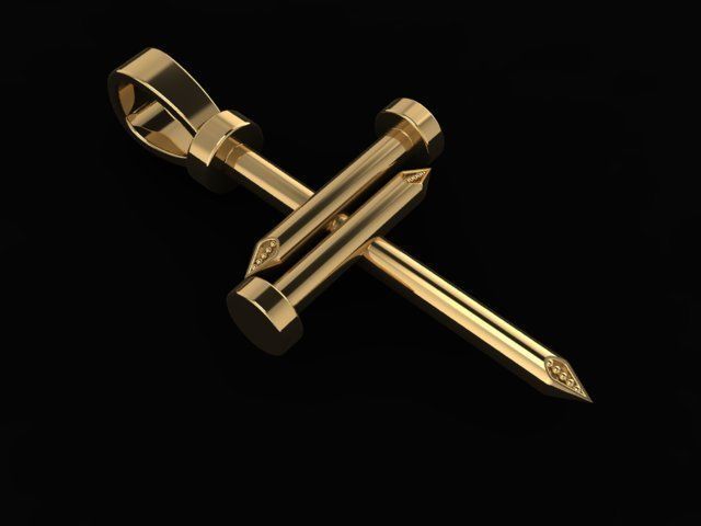 Nail Cross Pendant 3D print model_1